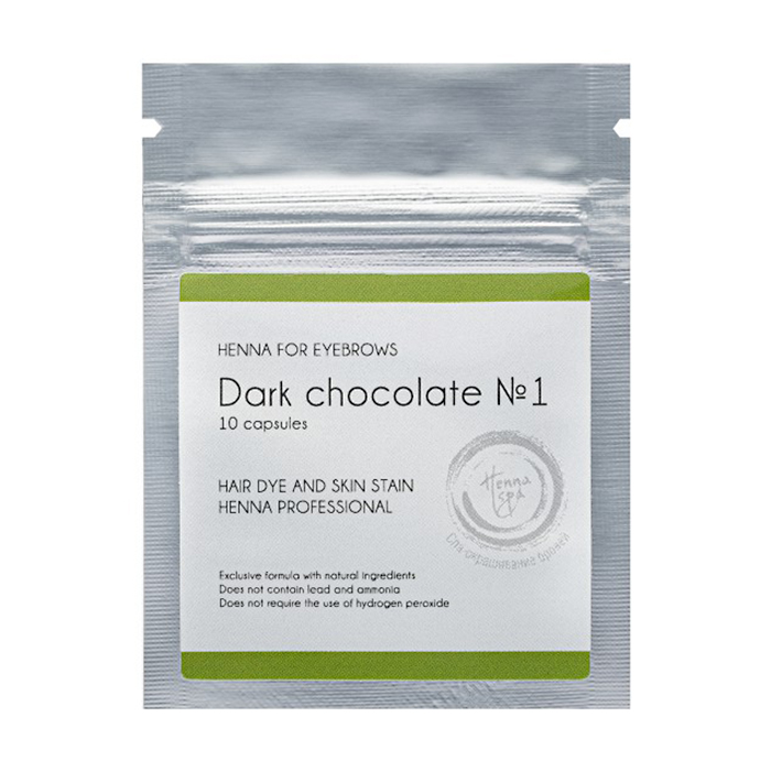 Хна для фарбування брів Henna Spa в капсулах Dark Chocolate, 10 шт